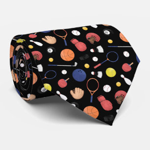 Sporty Multi Color Whimsical Athletic Equipment  Tie