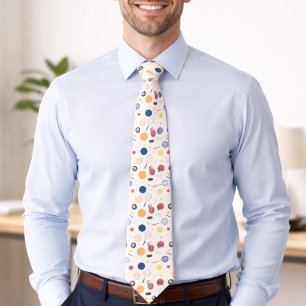 Sporty Multi Color Whimsical Athletic Equipment Tie