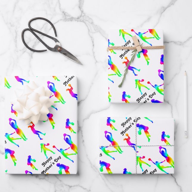 Sporty Mum Happy Mother's Day  Wrapping Paper Sheet (Front)