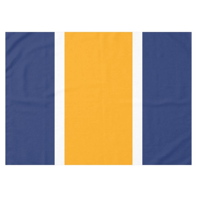 Sporty Navy Golden Yellow White Racing Stripes Tablecloth (Front (Horizontal))