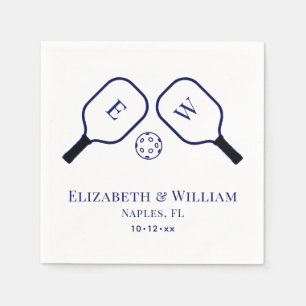 Sporty Pickleball Paddles Wedding DIY Colours Napkin