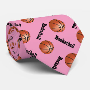 Sporty Pink Background   Basketball Tie