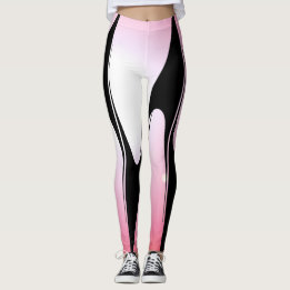 Sporty Pink Modern Tech Chic Fashion Sports Leggings