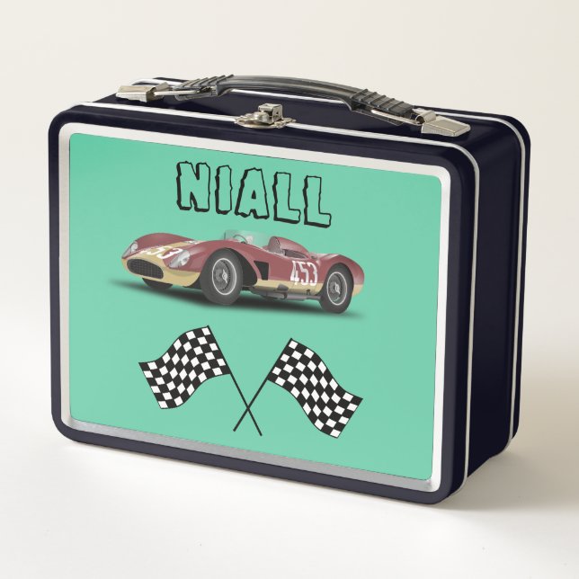 Sporty Race Car  Metal Lunch Box (Front)