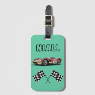 Sporty Race Car Personalised Luggage Tag
