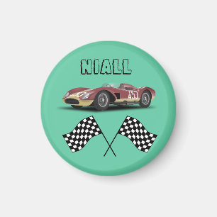 Sporty Race Car Personalised Magnet