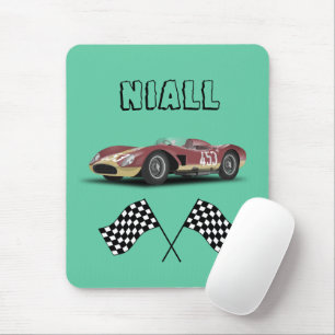 Sporty Race Car Personalised Mouse Mat