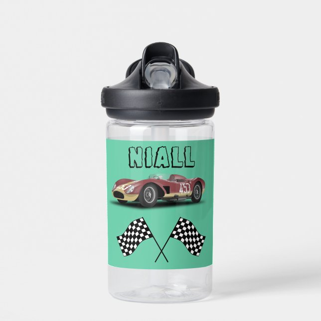 Sporty Race Car   Water Bottle (Front)