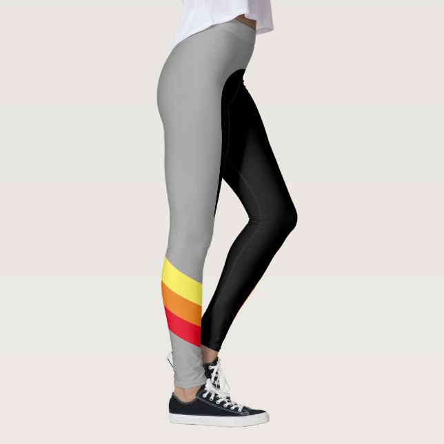 Sporty Red/Orange/Yellow Stripe Leggings (Right)