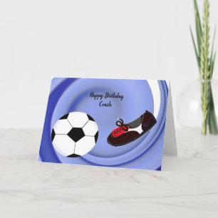 Sporty Soccer Coach Birthday Card
