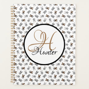 Sporty Soccer Puppies Monogrammed Planner