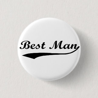 Sporty swash Best Man Black 3 Cm Round Badge