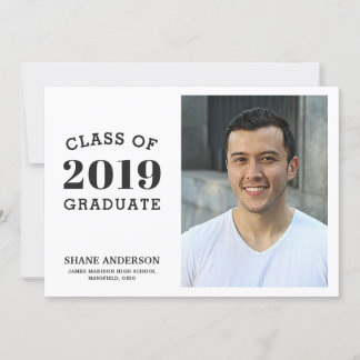 Sporty Varsity Lettering Grad Photo Announcement