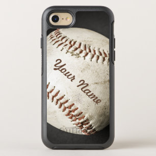 Sporty Vintage Baseball Phone With Your Name OtterBox Symmetry iPhone 8/7 Case