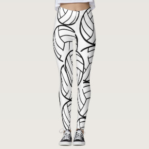 Sporty Volleyball Pattern Leggings