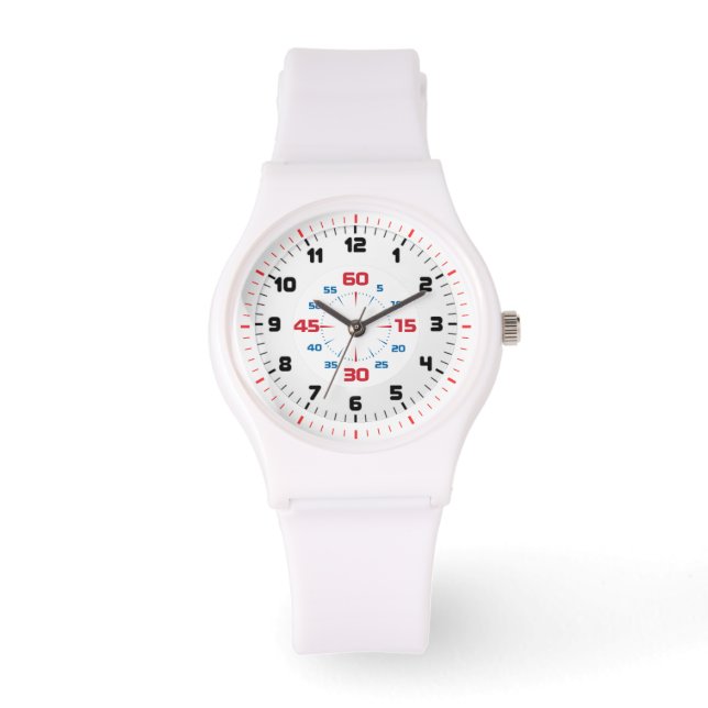 sporty white silicon watch (Front)