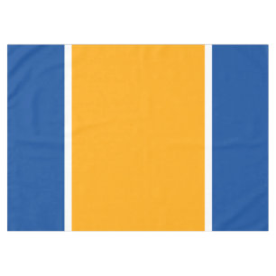 Sporty Wide Bright Yellow Navy Blue White Stripes  Tablecloth