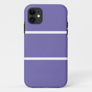Sporty Wide Light Purple Slim White Accent Stripes iPhone 11 Case