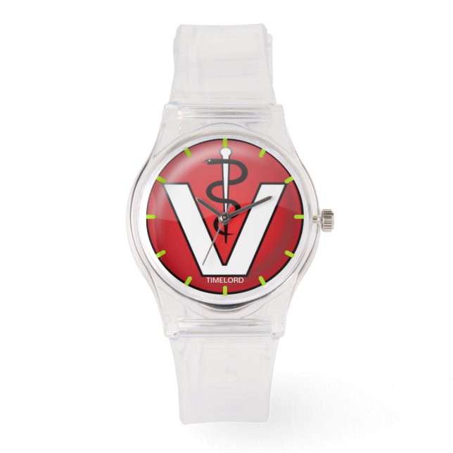 Sporty with pink Silicone Strap watch vet (Front)
