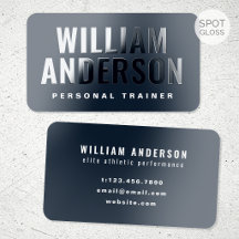 Spot Gloss Personal Trainer Minimalist Grey Blue