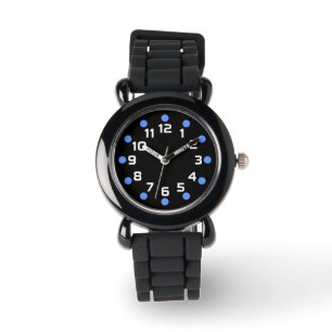 Spot Markers - Baby Blue and White on Black Watch