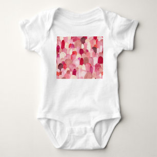 Spot Medley: Pink-Red Textile Dream. Baby Bodysuit