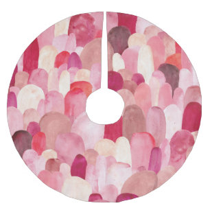 Spot Medley: Pink-Red Textile Dream. Brushed Polyester Tree Skirt