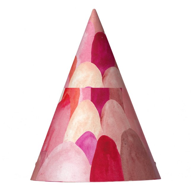 Spot Medley: Pink-Red Textile Dream. Party Hat (Front)