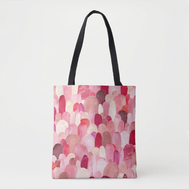 Spot Medley: Pink-Red Textile Dream. Tote Bag (Front)