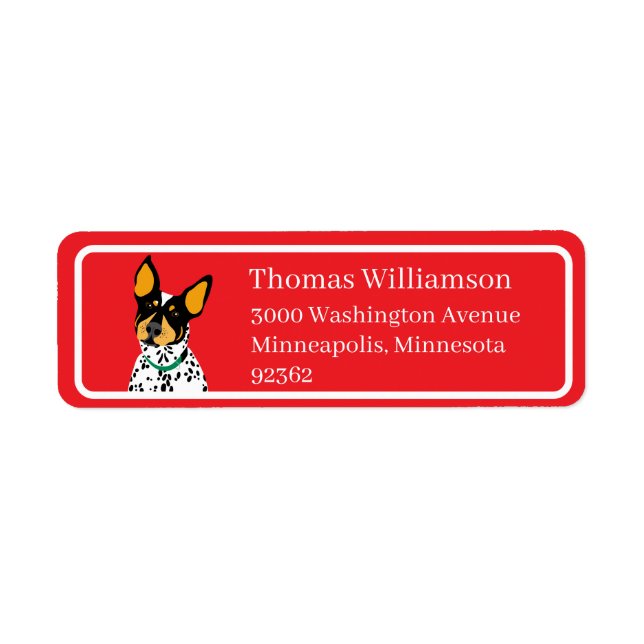 Spot On Cattle Dog Return Address Label (Front)