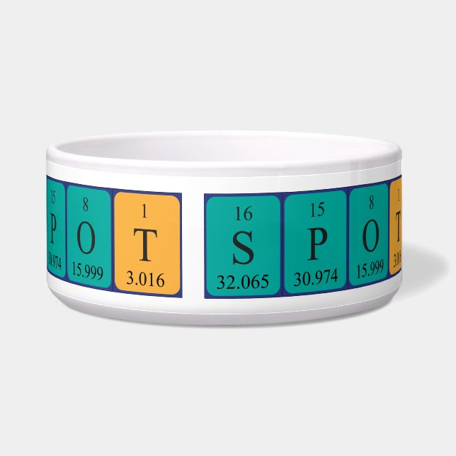 Spot periodic table name pet bowl 1A (Right)