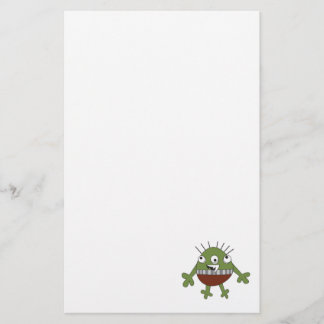 spot the goofy green monster stationery