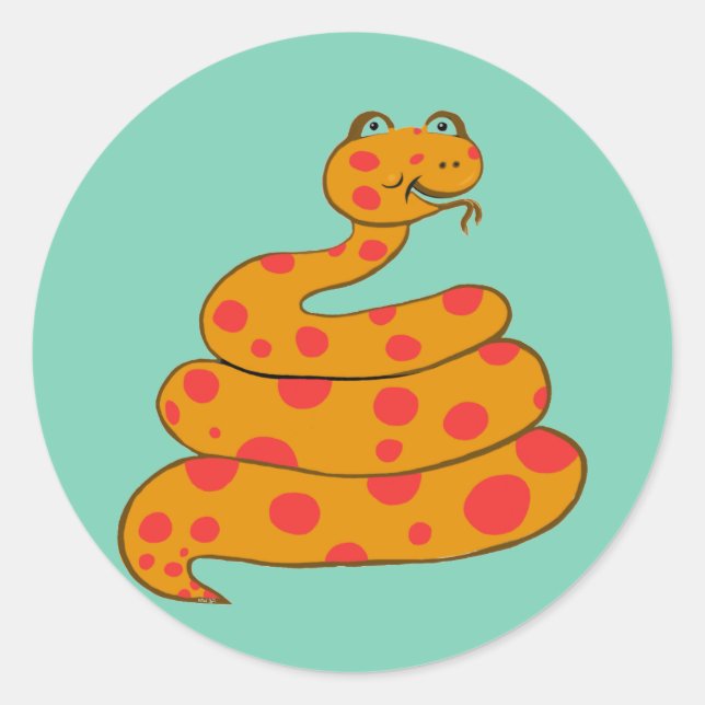 Spot the Snake Classic Round Sticker (Front)