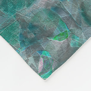 Spoted greenish cyan over unfinished wall plaster fleece blanket