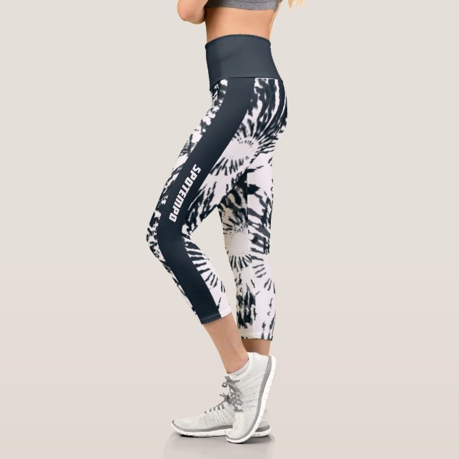 [spotempo]Black Tie-dye pattern Capri Leggings (Left)