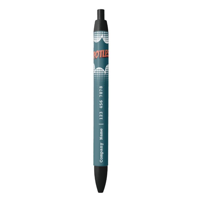 Spotless House Cleaning Services Promotional Black Ink Pen (Front Vertical)