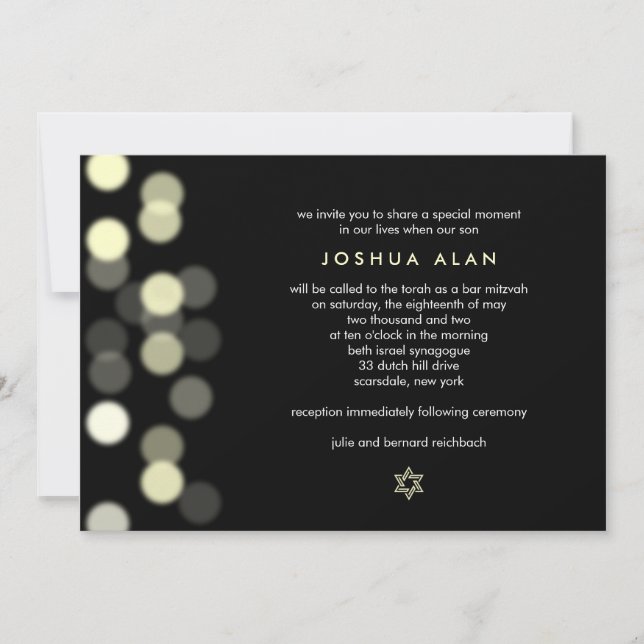 Spotlight Bar/Bat Mitzvah Invitation (Front)