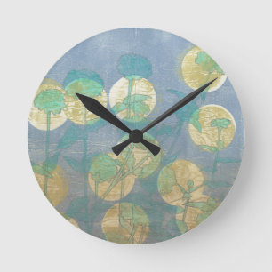 Spotlight Floral I Round Clock
