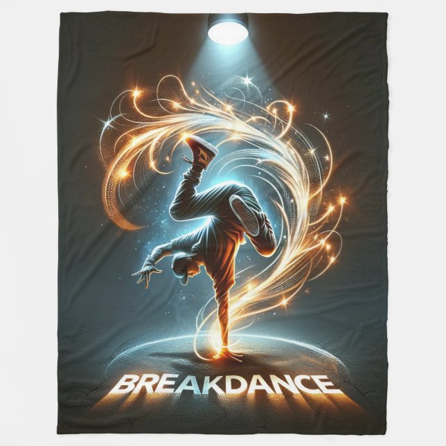 "Spotlight Groove" - ​​dancing in the spotlight! Fleece Blanket (Front)