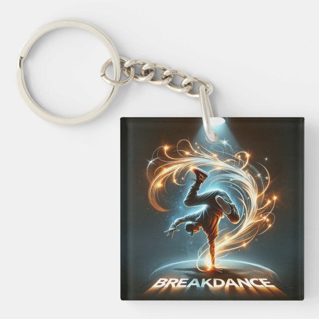 "Spotlight Groove" - ​​dancing in the spotlight! Key Ring (Front)