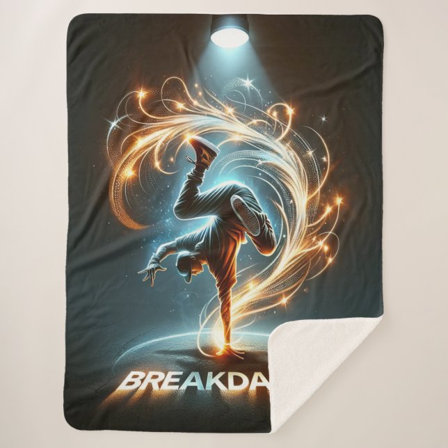 "Spotlight Groove" - ​​dancing in the spotlight! Sherpa Blanket (Front)