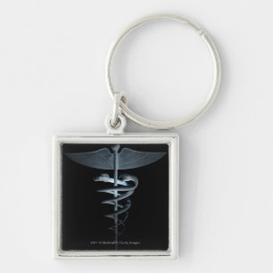 Spotlight on a medical caduceus key ring