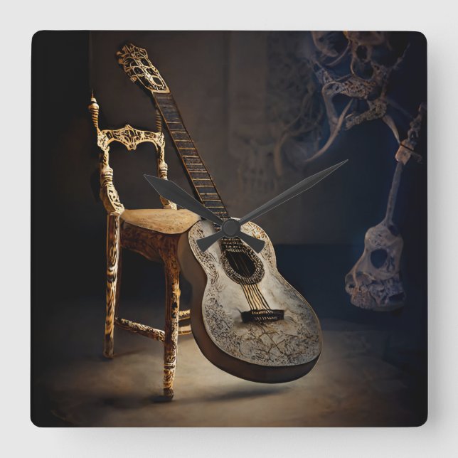 Spotlight on Guitar  Wall Clock (Front)