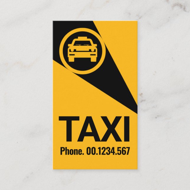 Spotlight On Yellow Taxi Service Business Card (Front)
