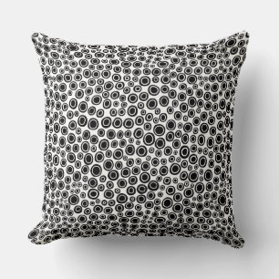 Spots 071215 - Black on White Cushion