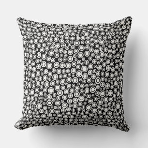 Spots 071215 - White on Black Cushion
