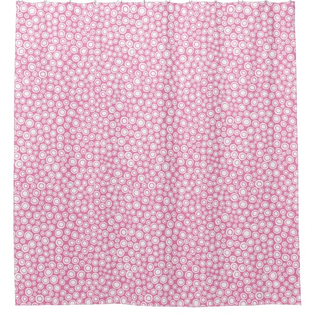 Spots 071215 - White on Pink ef84b4 Shower Curtain (Front)