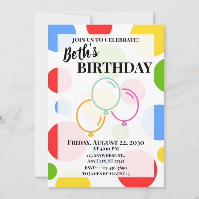 Spots and Dots Invitation (Front)