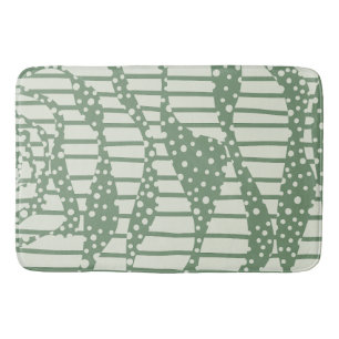 Spots and Stripes 2 - Green Bath Mat