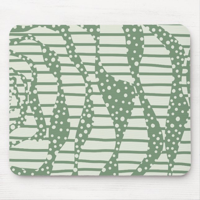 Spots and Stripes 2 - Green Mouse Mat (Front)